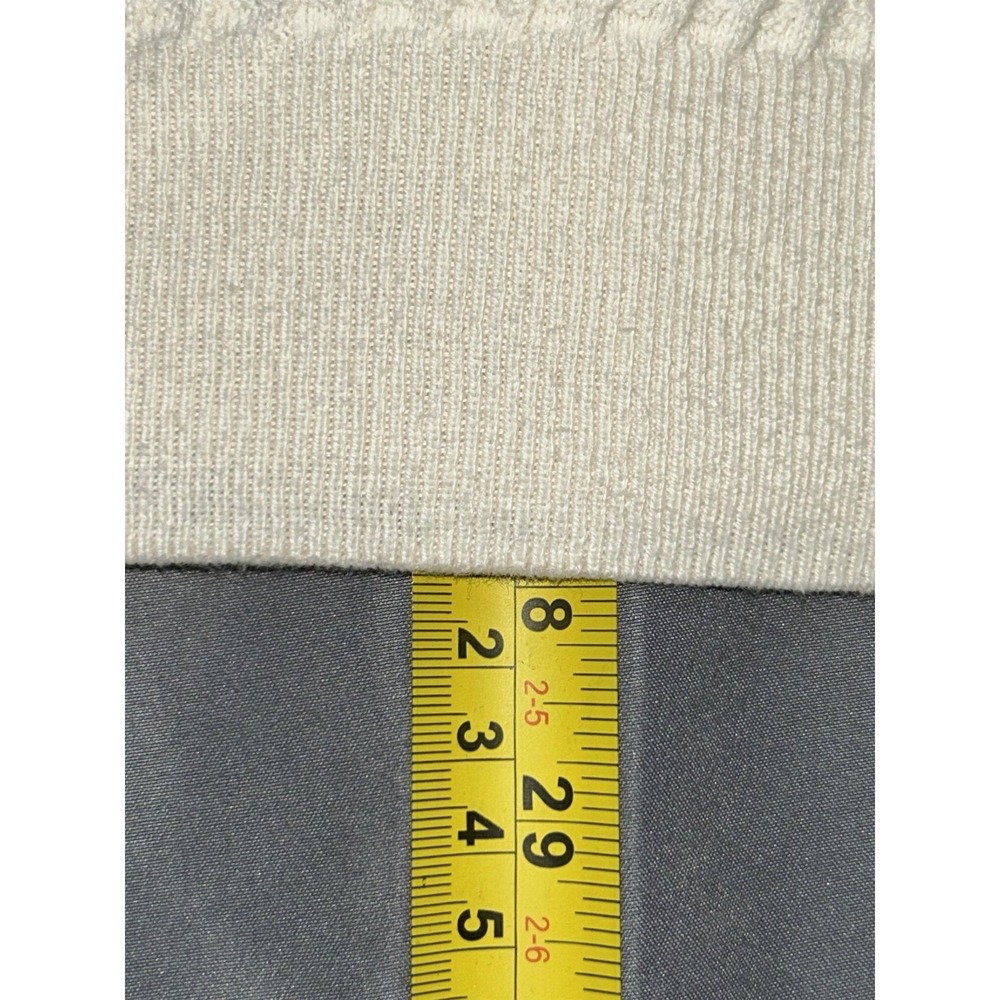 Tasso Elba Sweater Mens Large Cream 1/4 Zip Mock Neck Waffle Knit Pullover - Picture 3 of 5